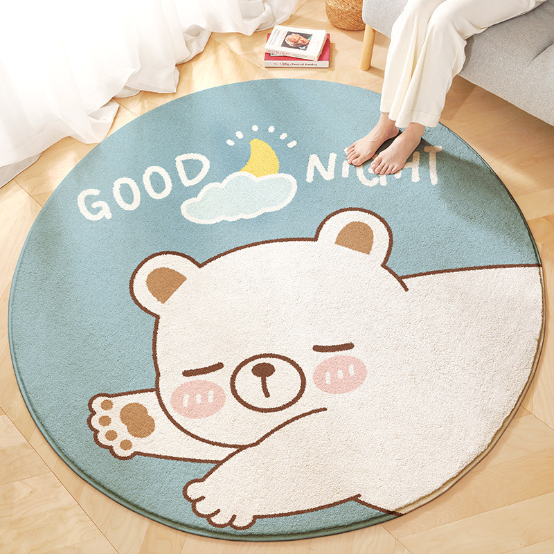 ebd36dd8 78bd 4b98 a3e5 2106f11bcd9c - Home Living Room Bedroom Bedside Round Floor Mat