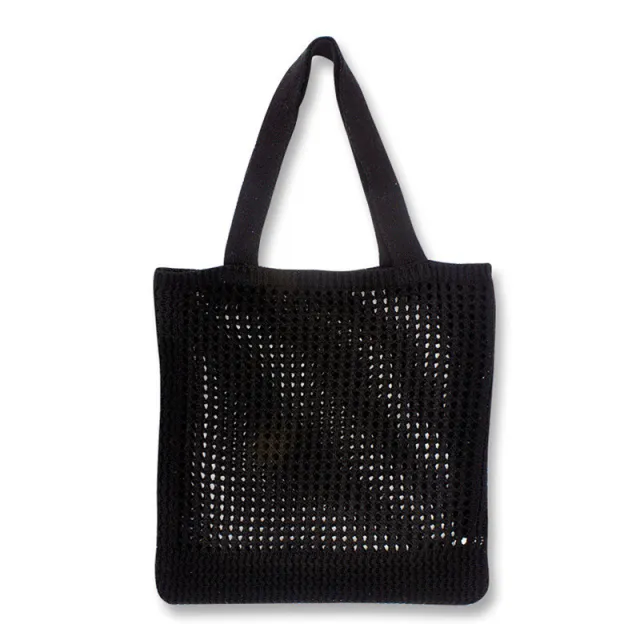Hollow Out Niche Design Knitted Bag One Shoulder Black - Shop at LoveMi