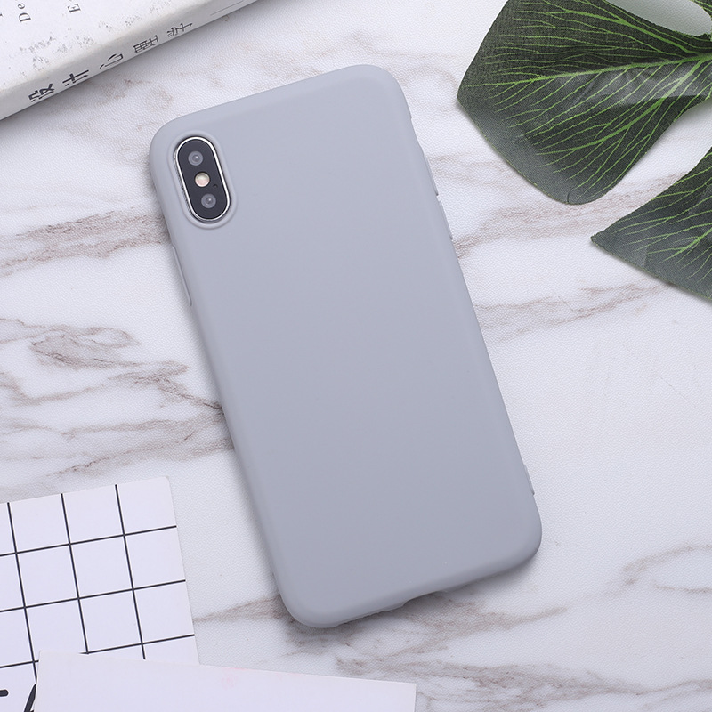 Coque de téléphone unie intégrale pour femme – noire – iPhone XS Max