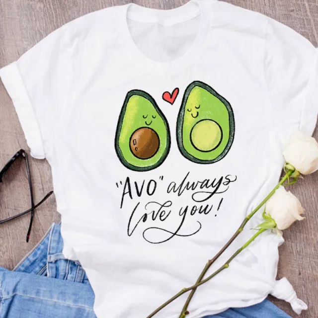 Avocado Creative Fashion Printing Men's And Women's Short sleeved T shirt Summer Loose Shape5 - Shop at LoveMi