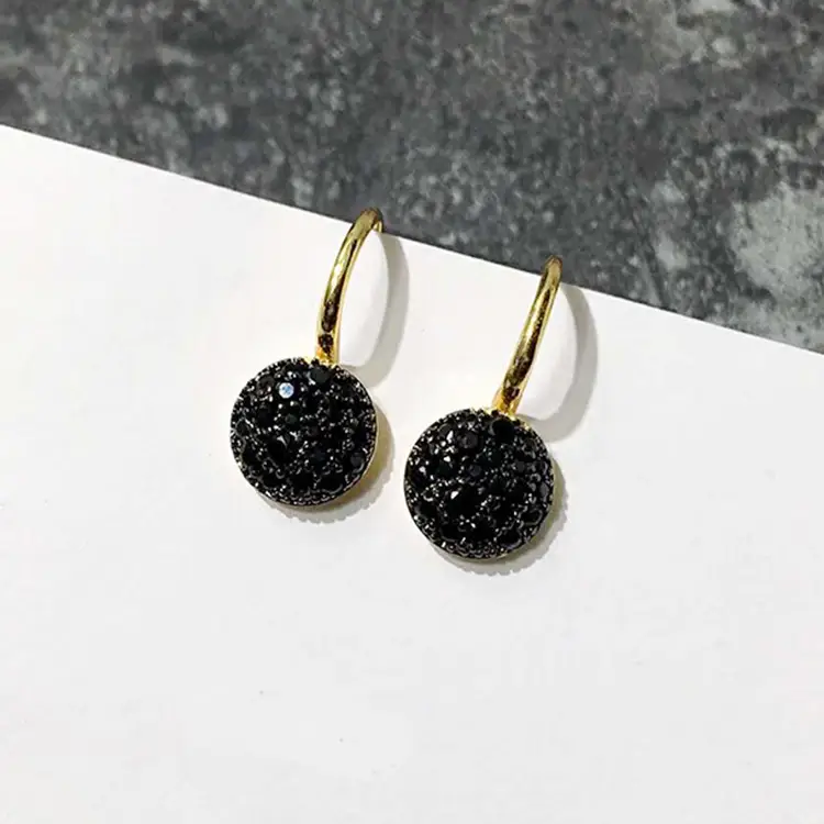 Color Stone Copper Micro-inlaid Round Mushroom Earrings