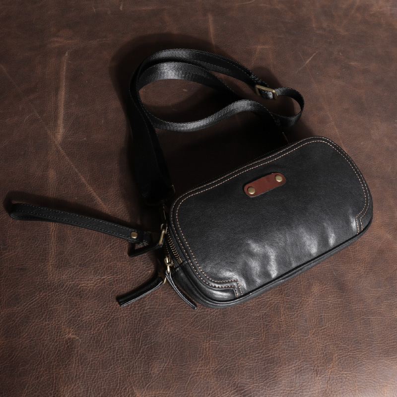 Men's Multi-functional Small Bag Cowhide Fanny Pack One Shoulder Cross-body — foto 5