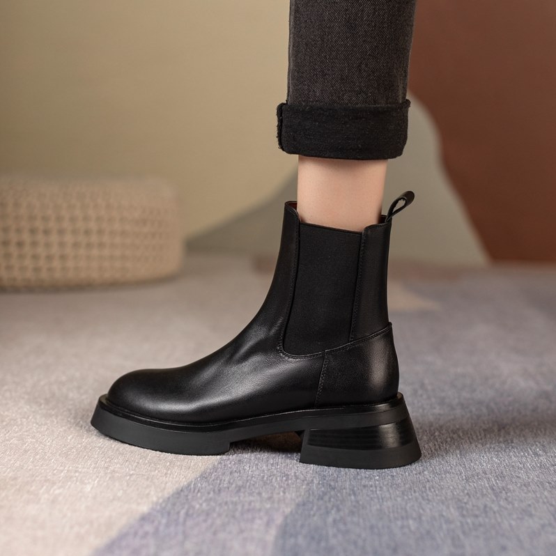 Title 6, Thick Bottom Female Thick Heel Thin Boots Round...