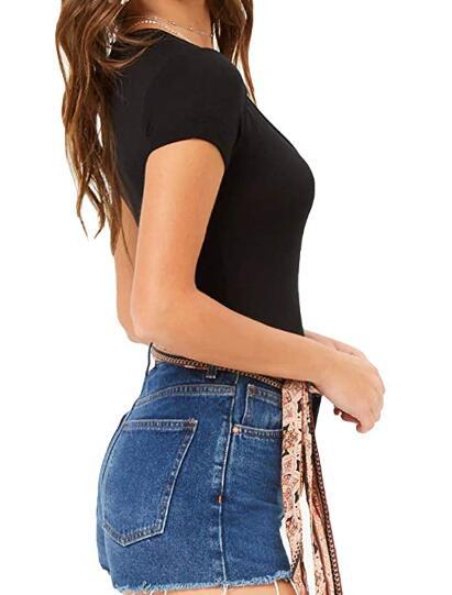 Casual Women's Short-sleeved Jumpsuit Bodysuit - Image 4