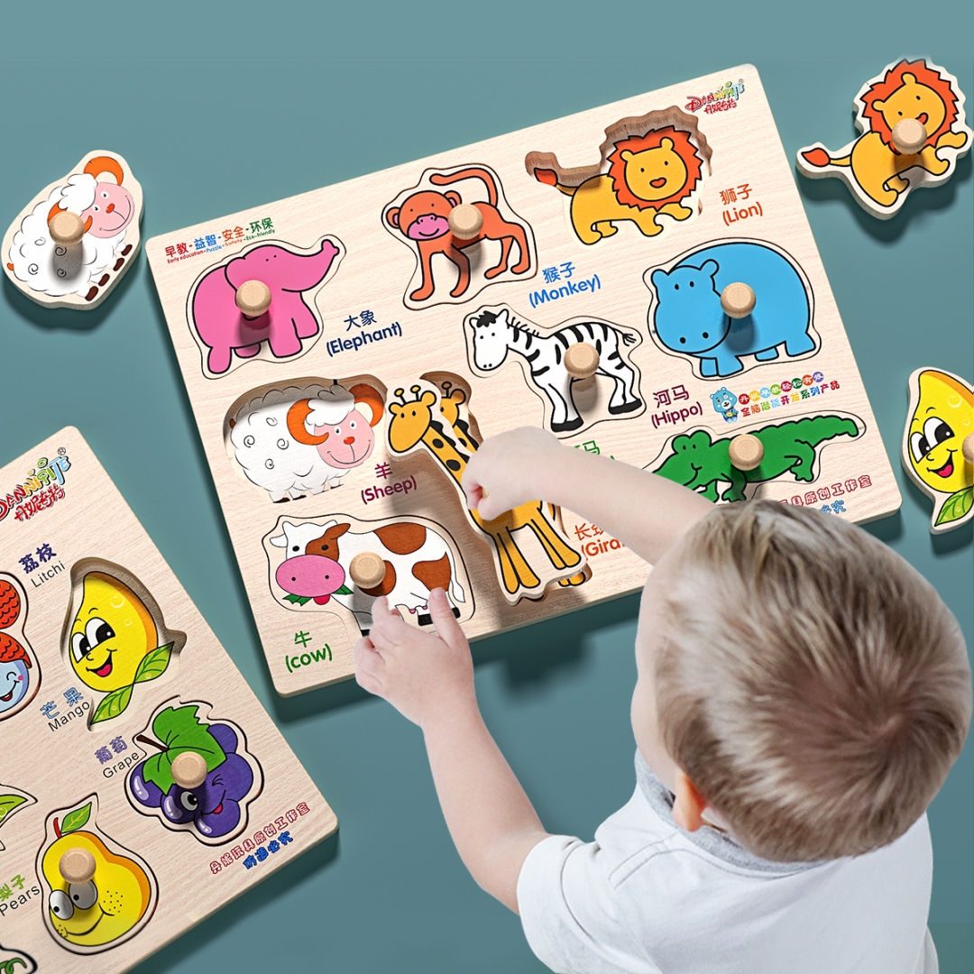 Hand Grabbing Puzzle With Baby Shape Matching Blocks Puzzle Toys