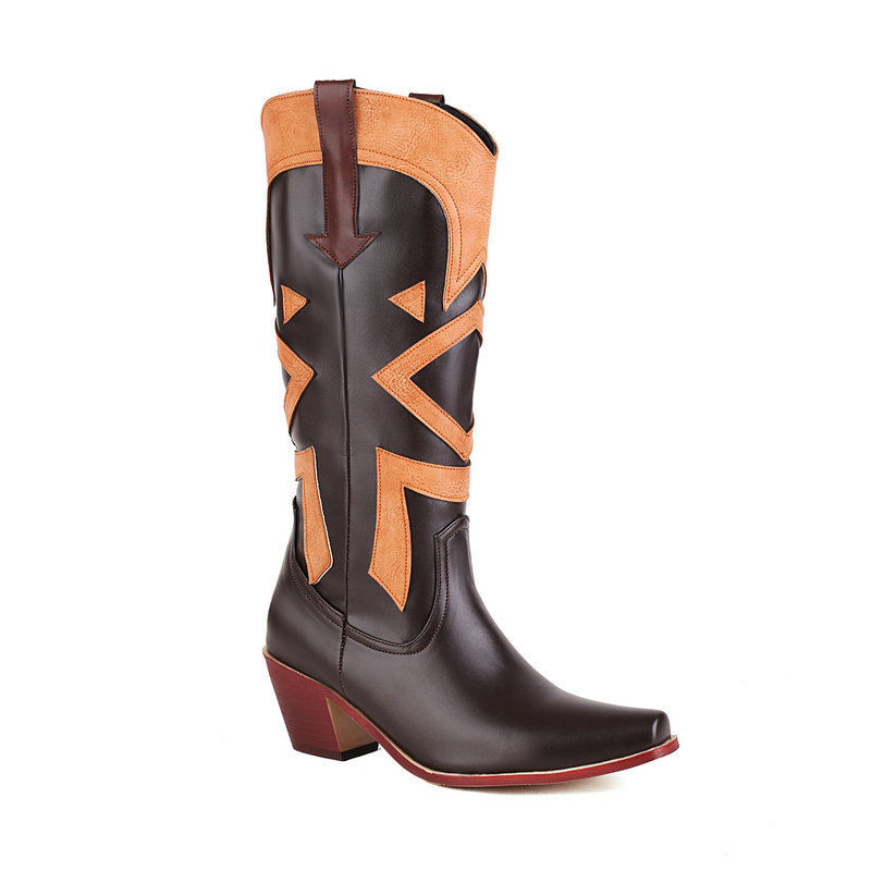 Studded Thick Heel High Heel Socket Doc Martens For Autumn And Winter Brown - Shop at LoveMi