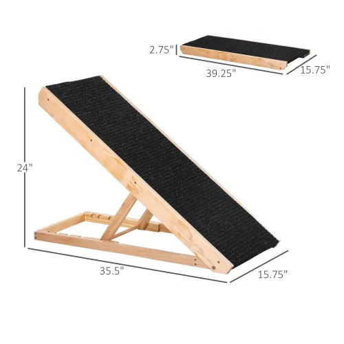 Elevated Pet Ramp For Dogs, Cats, Rabbits, Height adjustable And Foldable Black - Shop at LoveMi