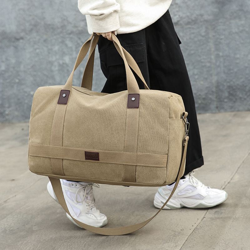 Title 5, Large Capacity Canvas Traveling Bag Male Hand H...