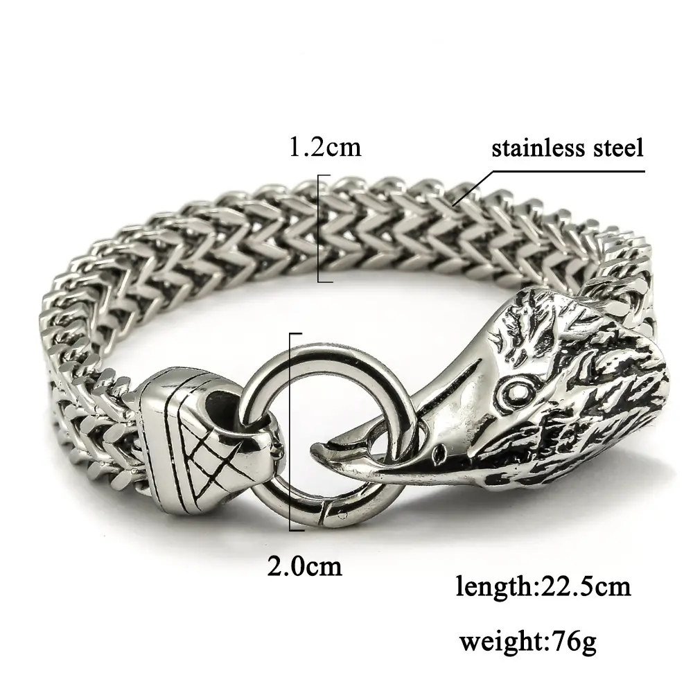 Men's Stainless Steel Eagle Head Bracelet