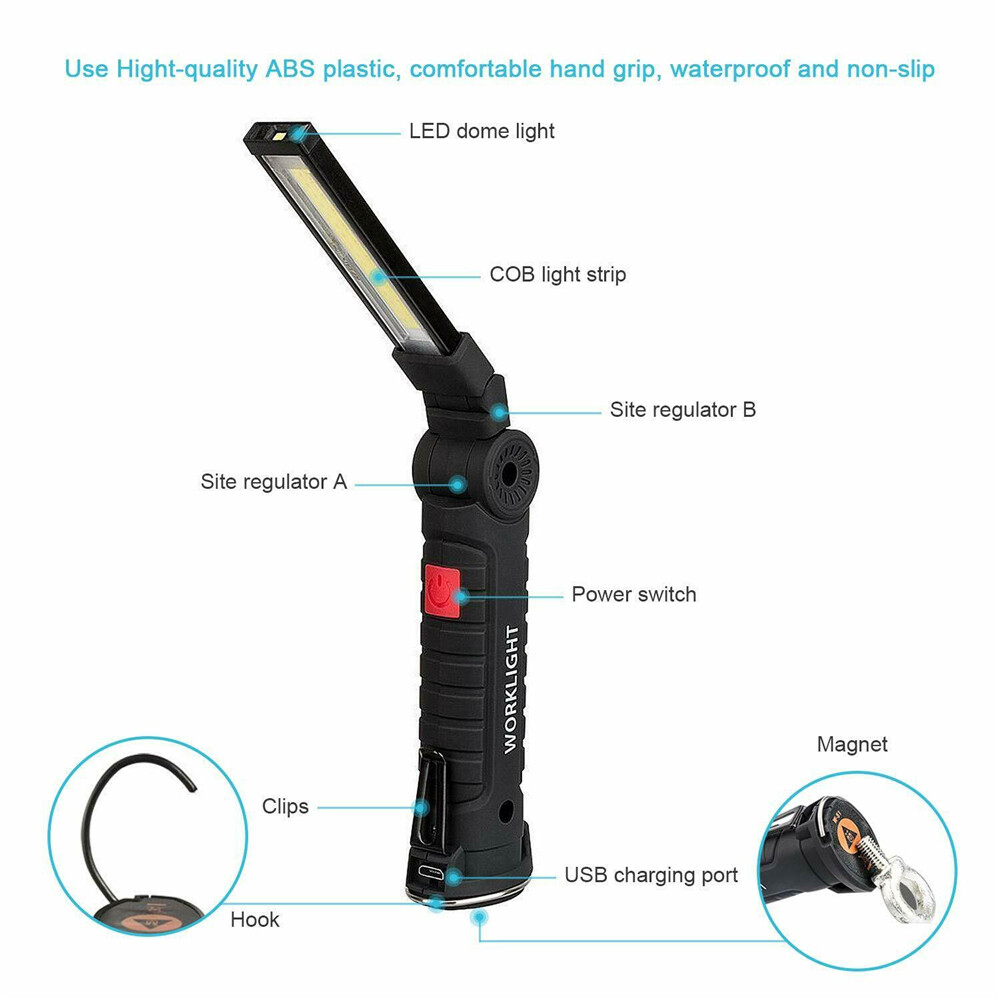 Magnetic Folding COB Work Light, 2-Pack