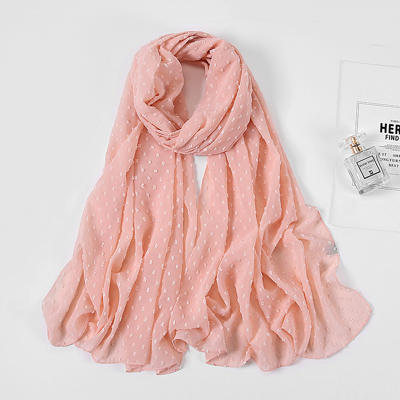 Women's Pearl Pure Color Chiffon Headscarf