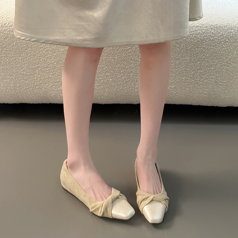 Two-Tone Square Toe Flats, picture 2 of 4