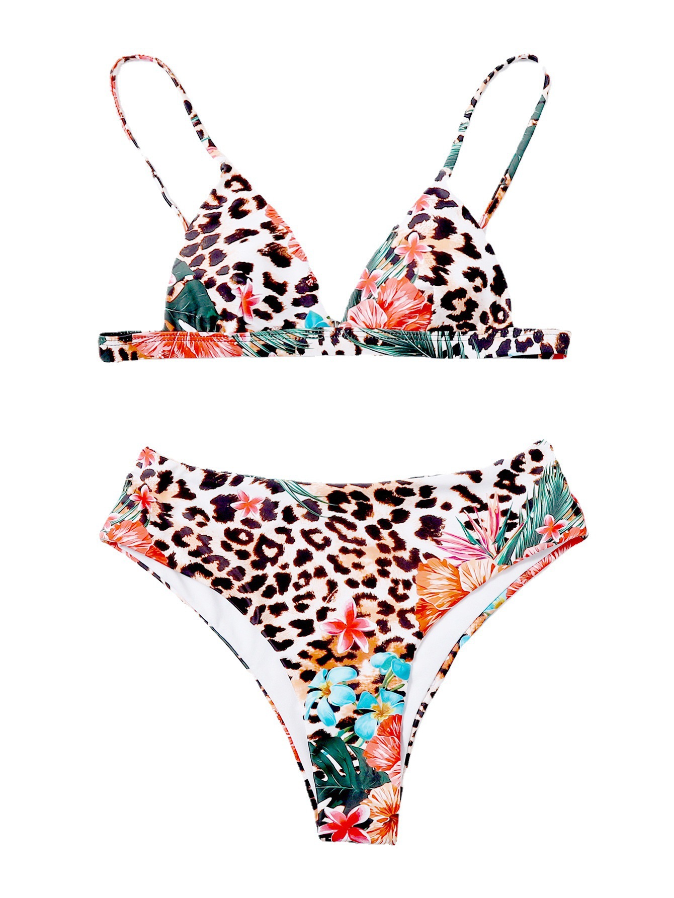 Title 3, Leopard Print Bikini Split Swimsuit Sexy Snakeskin