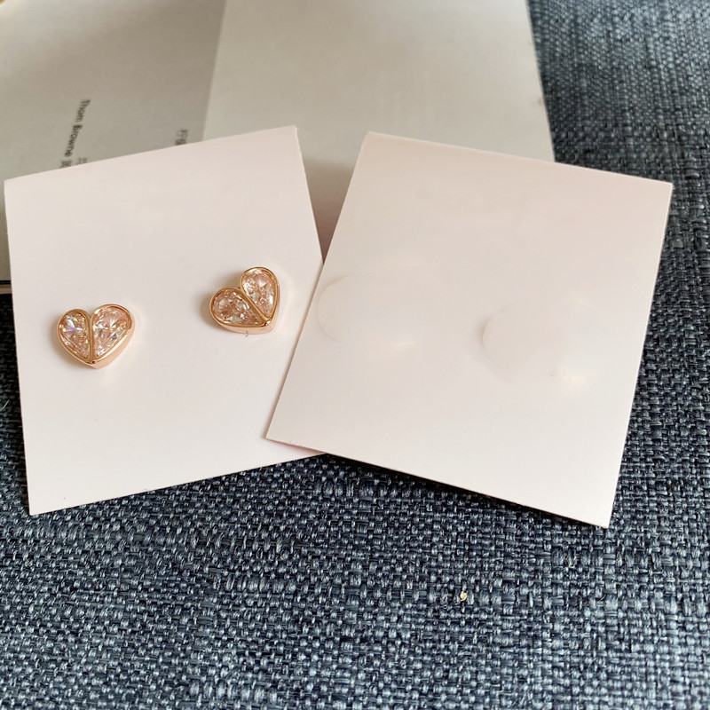 Women's Fashion Heart Shaped Zircon Stud Earrings