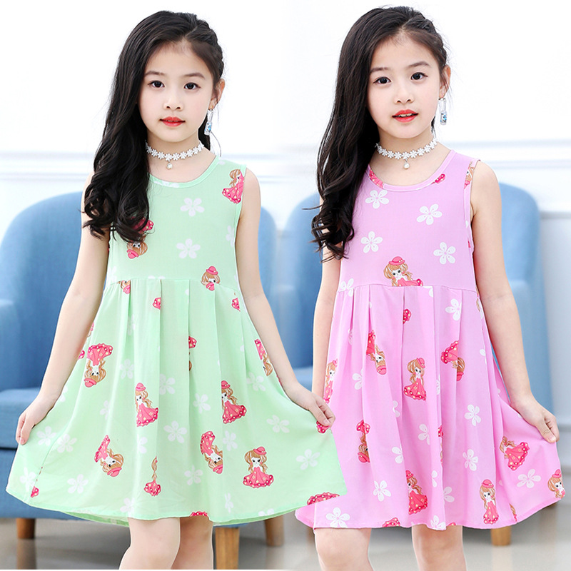 Children's Girls' Lightweight Cotton Sleeveless Princess Dress