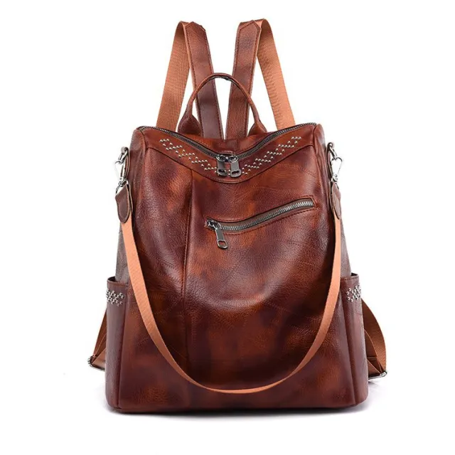 Shoulder School Bag Female Wild Backpack Simple Large Capacity Travel Bag Brown - Shop at LoveMi