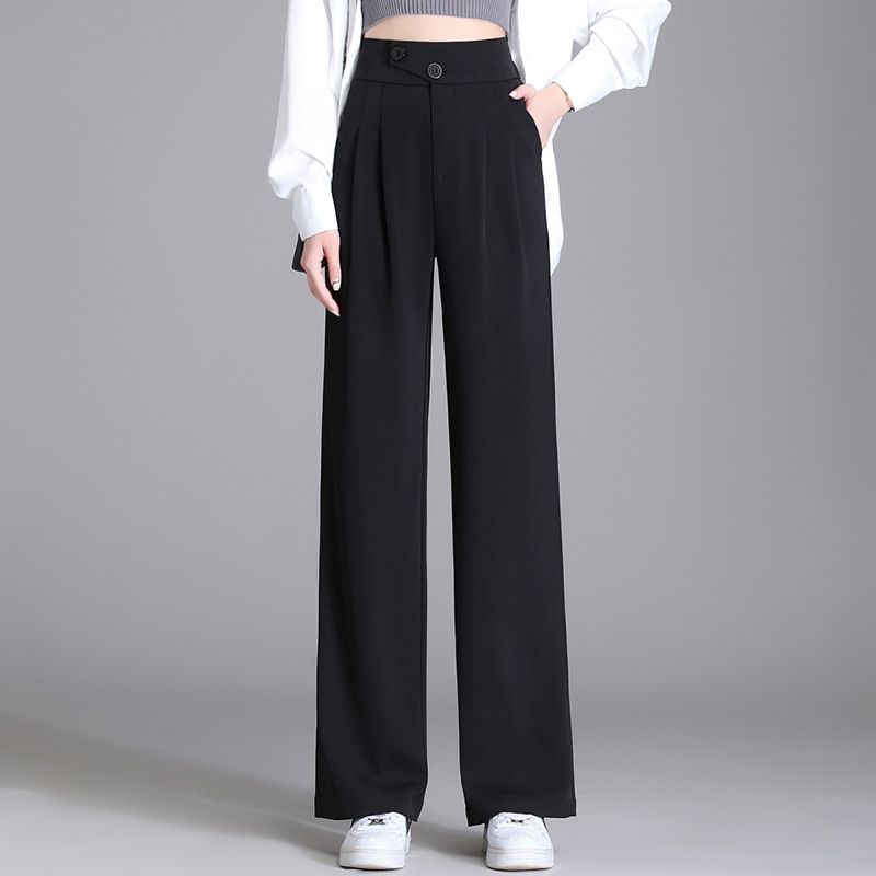 Title 11, Pantalon drapé taille haute pour femme, style p...