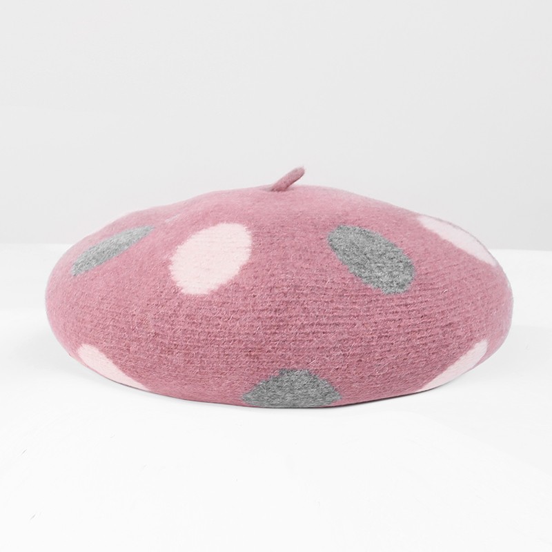 British Retro New Fashion Polka Dot Woolen Hat Women