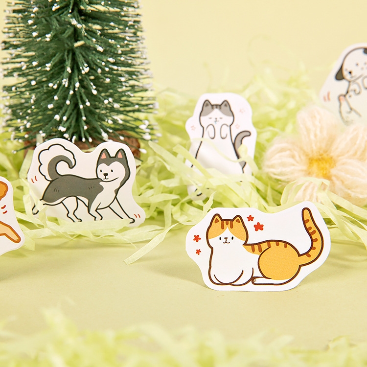 Cat and Dog Sticker Mix 45Pcs Cute Kawaii Pack