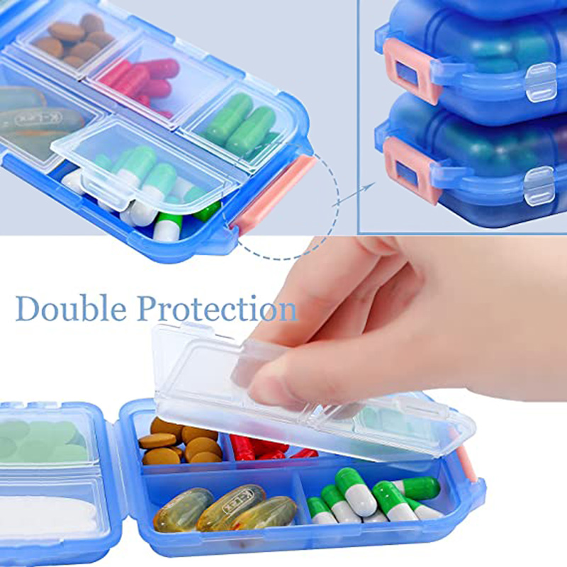 Travel Pill Organizer 10 Grid  Moisture Proof Pills Box For Pocket Purse Daily Pill Case Portable Medicine Vitamin Holder Container - Image 7