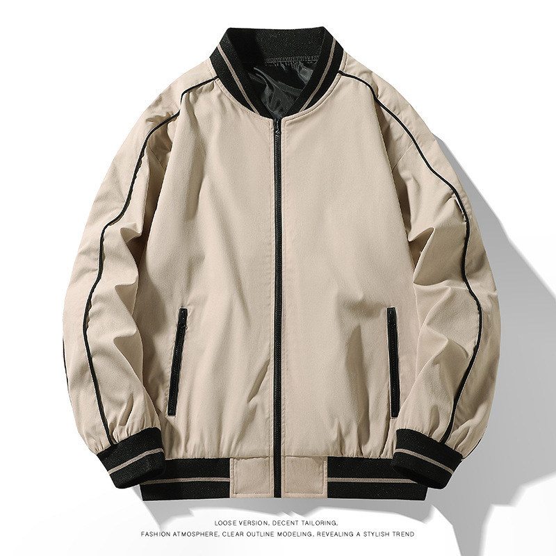 Men's Baseball Collar Casual Jacket Plus Size Coat Top Men