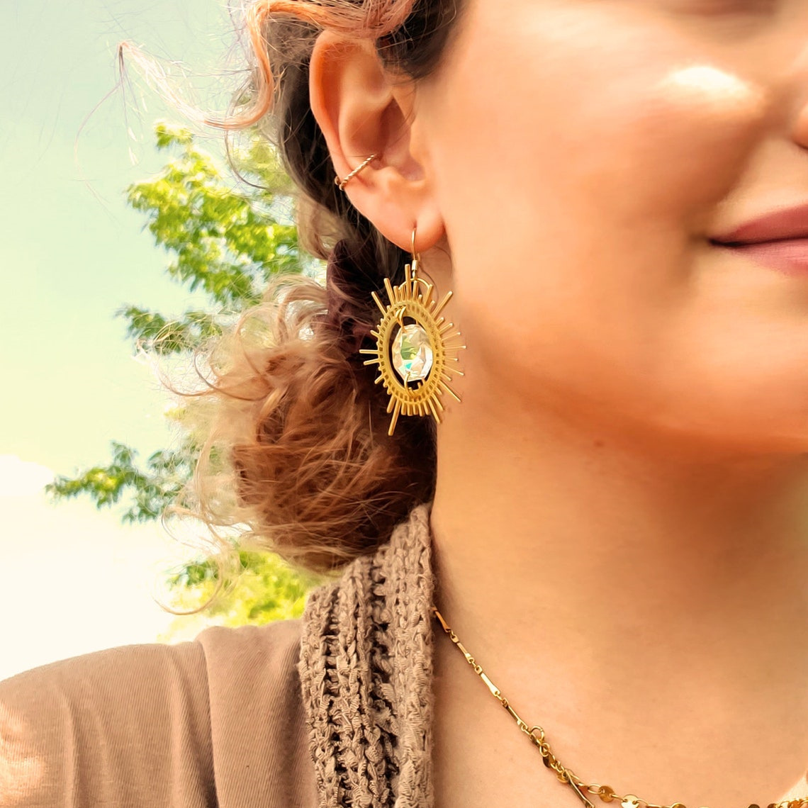 Natural Colorful Crystal Bohemian Style Earrings