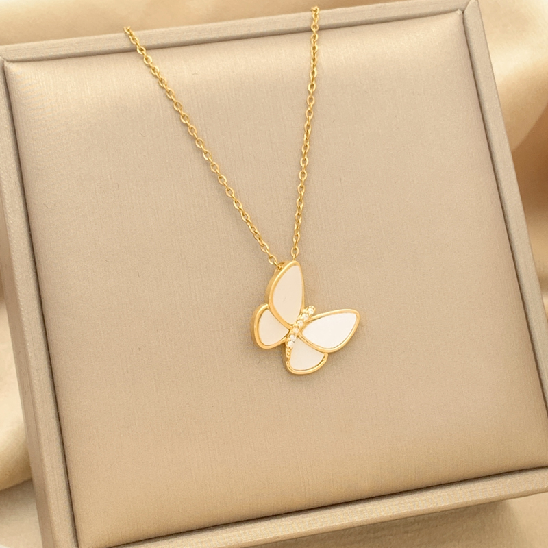 Olive Branch Mermaid Ji Titanium Steel Necklace Temperament