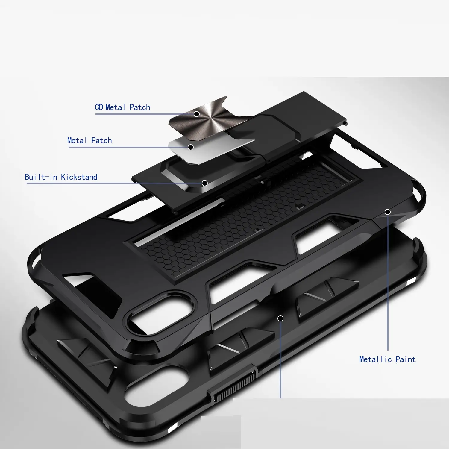 Magnetic Suction Car Invisible Bracket Military Mobile Phone Case