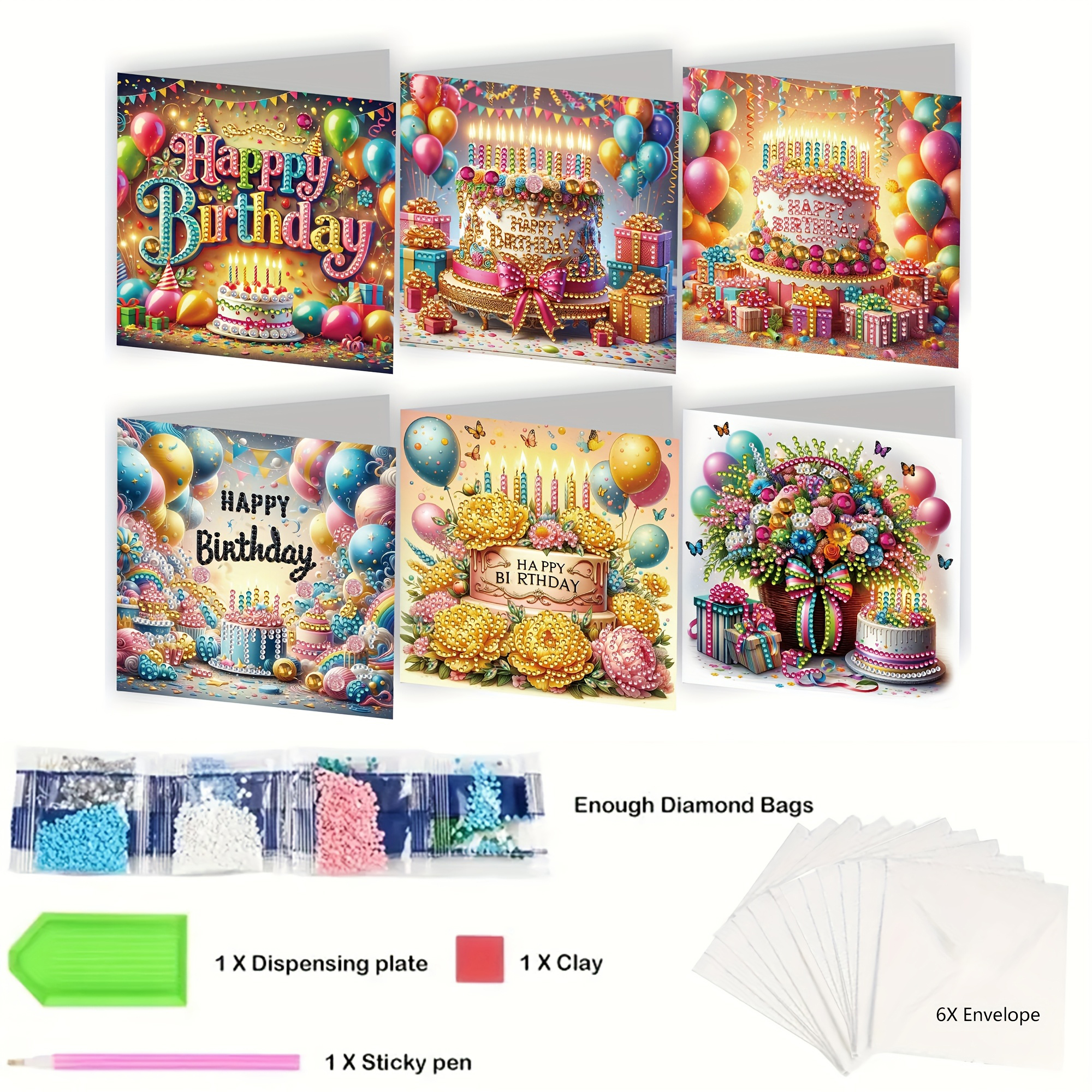DIY Diamond Painting Kit Birthday Card Kit, Unique Flower Pattern Design, Rhinestone Diamond Painting Art Mosaic Postcards, Holiday Greeting Cards Perfect For Families, Friends, And Lovers, H