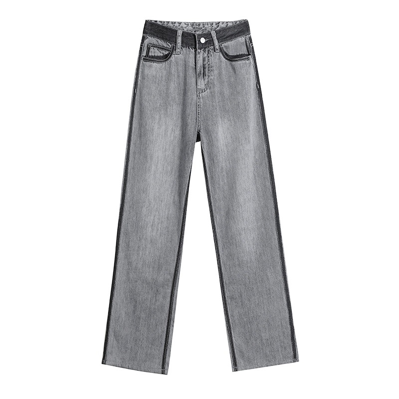 Tencel Straight Leg Jeans Women's Thin Contrast Color Tencel Nine Points - Shop at LoveMi