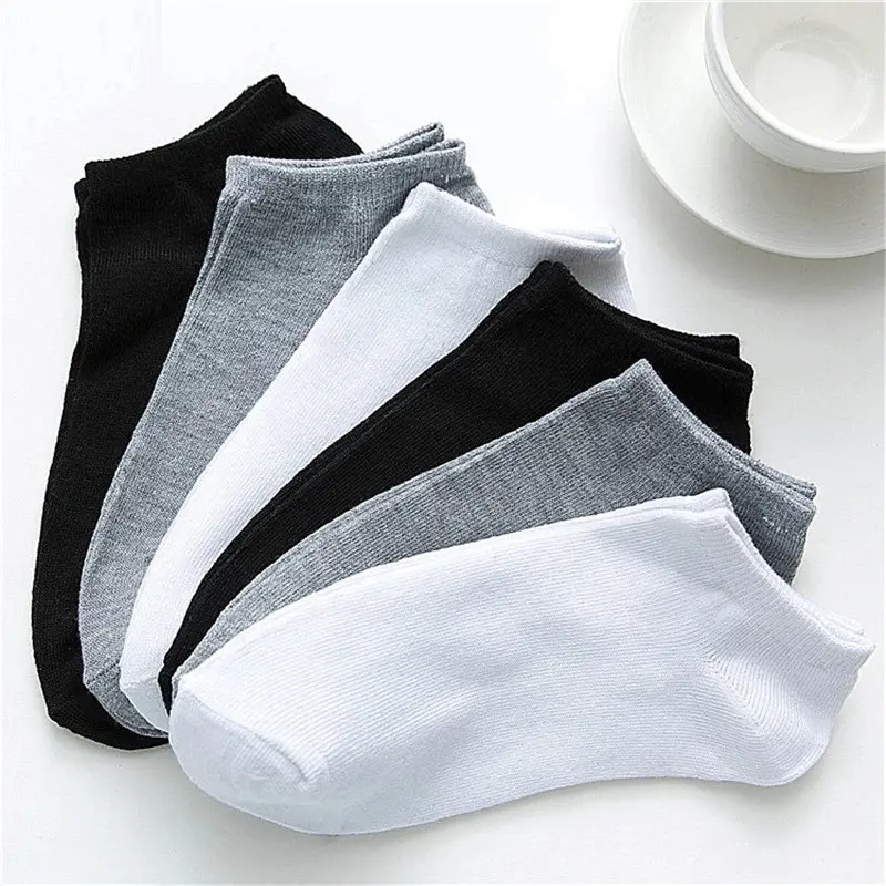Solid Color Men's Black And White Grey