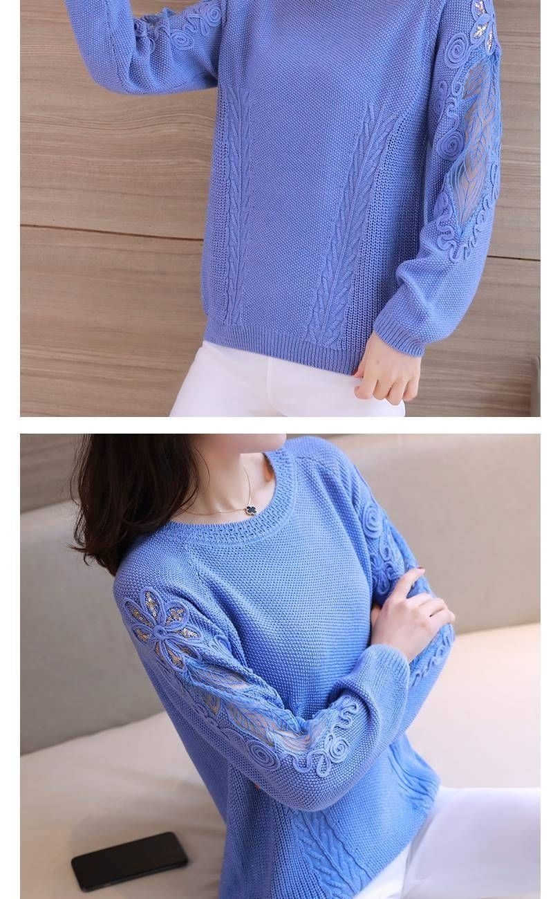 Casual Women's Loose Long Sleeve Hollow Sweater