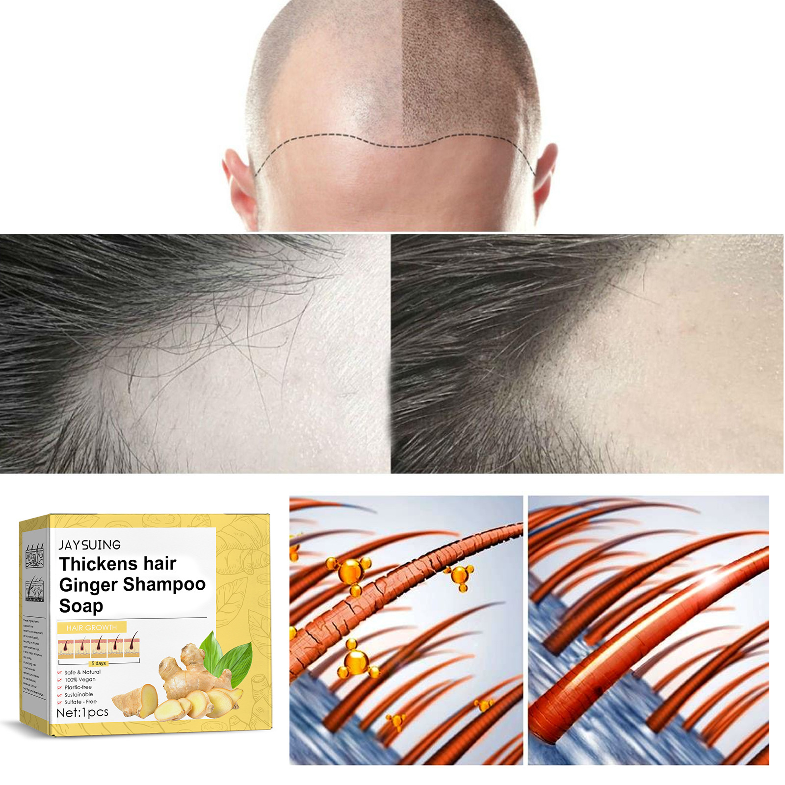 Savon de Shampooing au Gingembre et aux Protéines de Riz 7