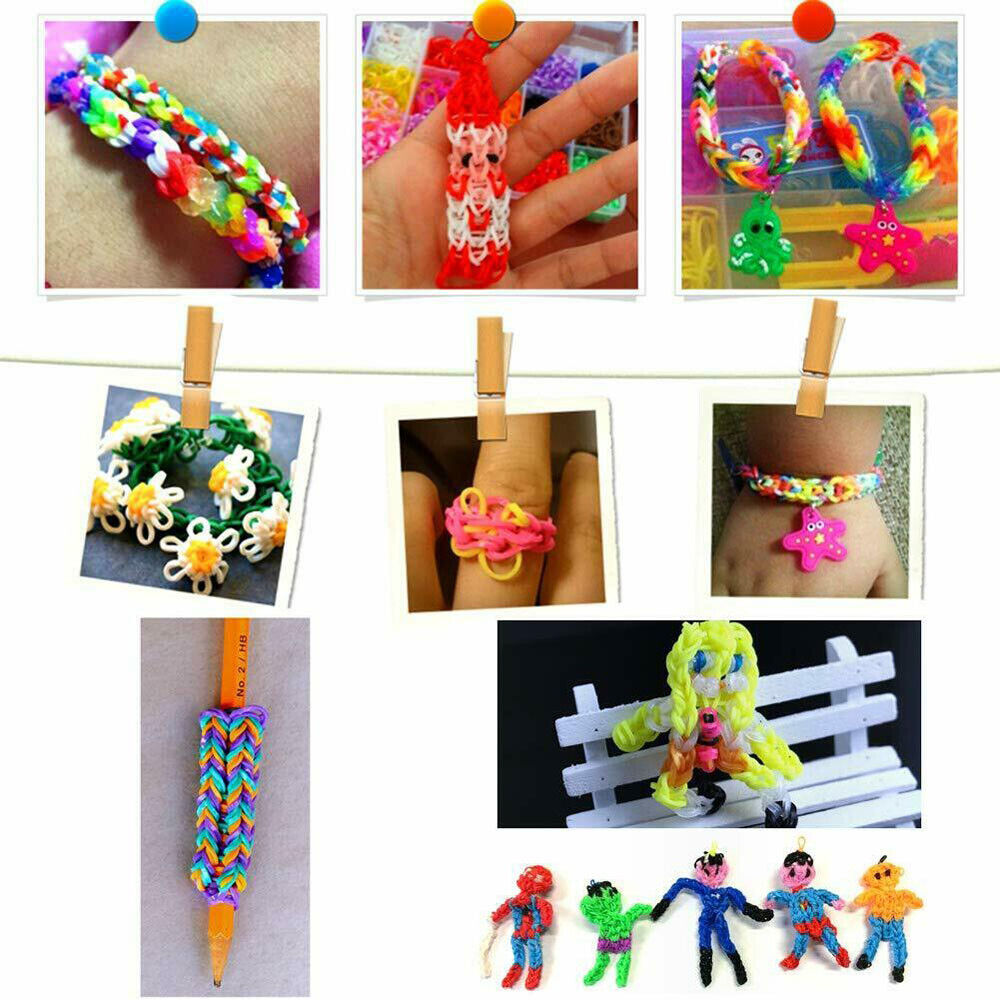 15000Pcs Kit Box Rubber Loom Bands Children Mult-color Make Woven Bracelet DIY 8