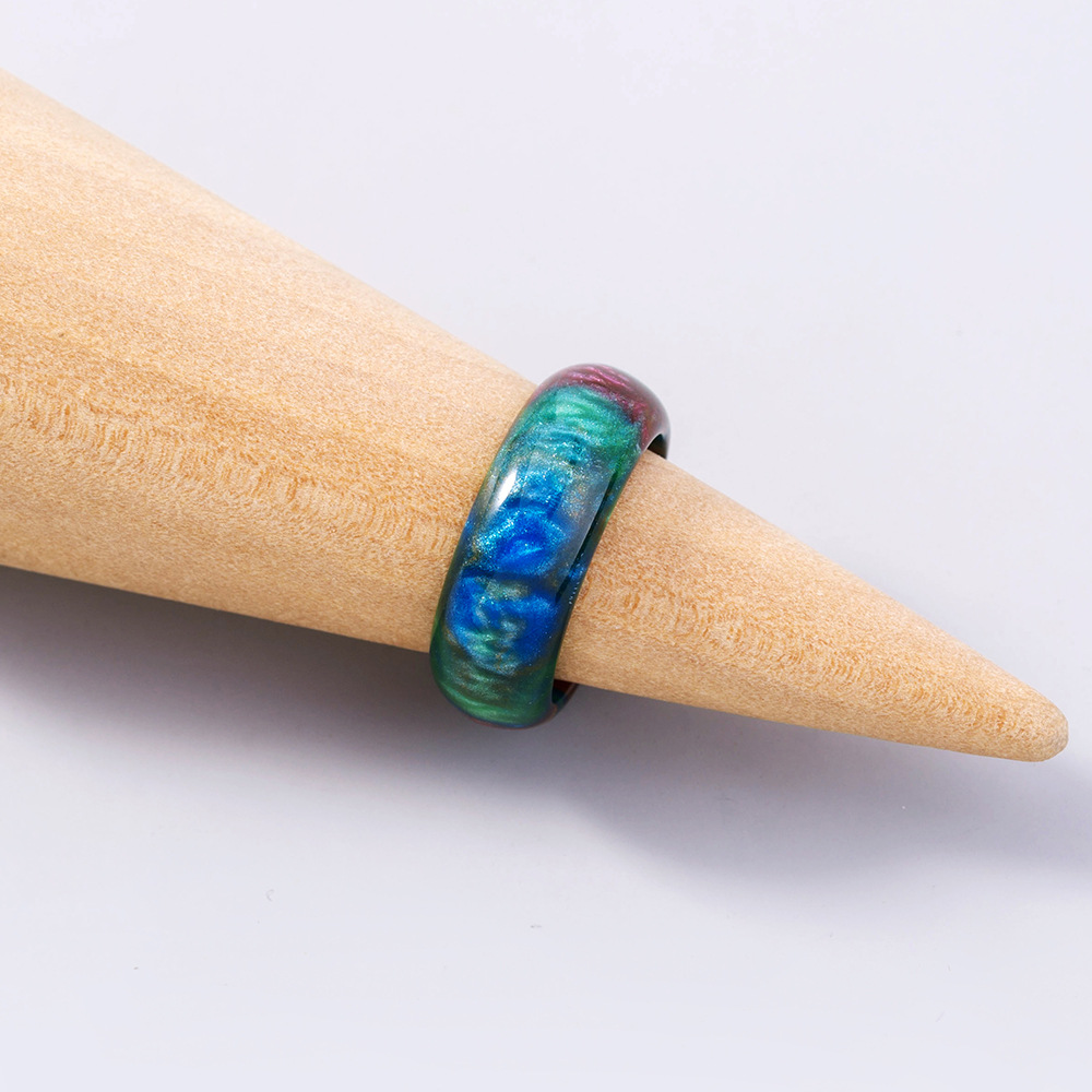 Runyu Multicolored Resin Ring Men's And Women's Ring Accessories