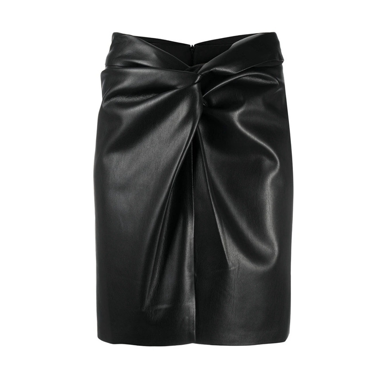 Title 12, Faux leather plain short skirt, a versatile war...