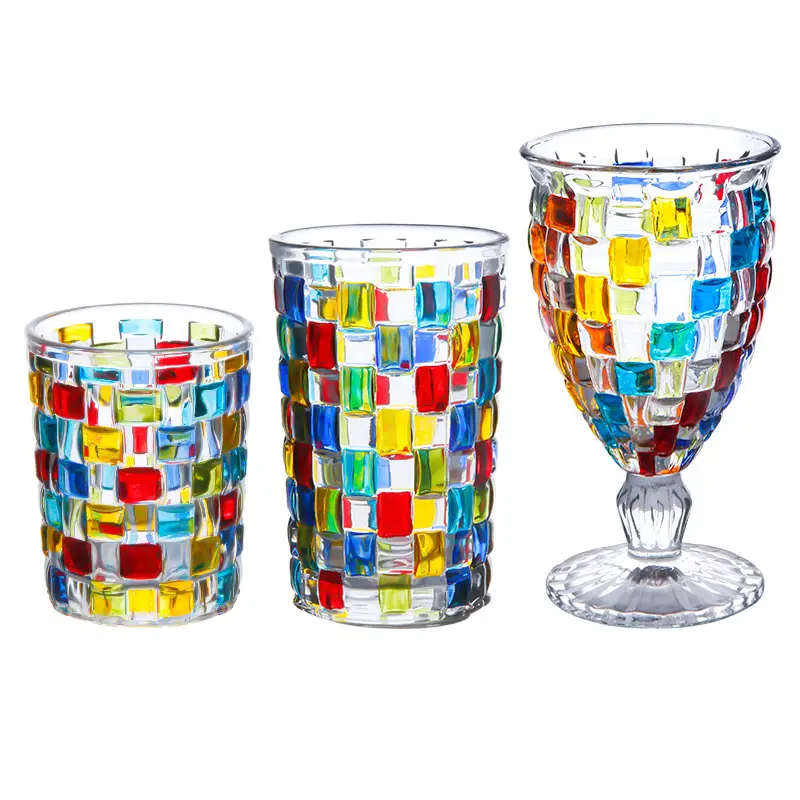 Hand Drawn Colorful Square Creative Glass
