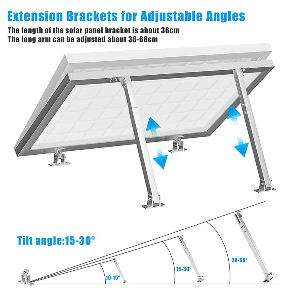 Solar Panel Mounting Brackets Aluminium Adjustable Angle For Wall & Roof — image 2