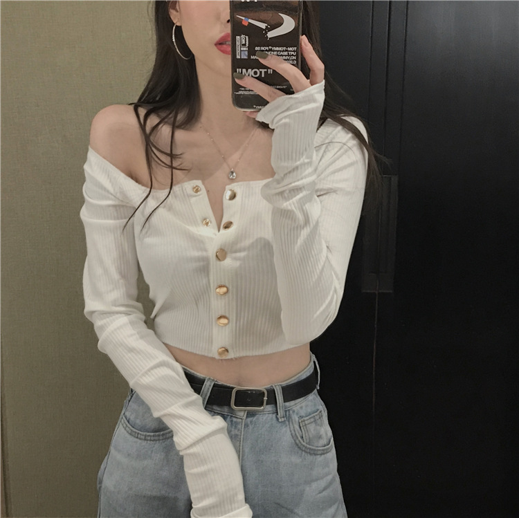 Title 2, Small Slim High Waist Short Long Sleeve T-shirt