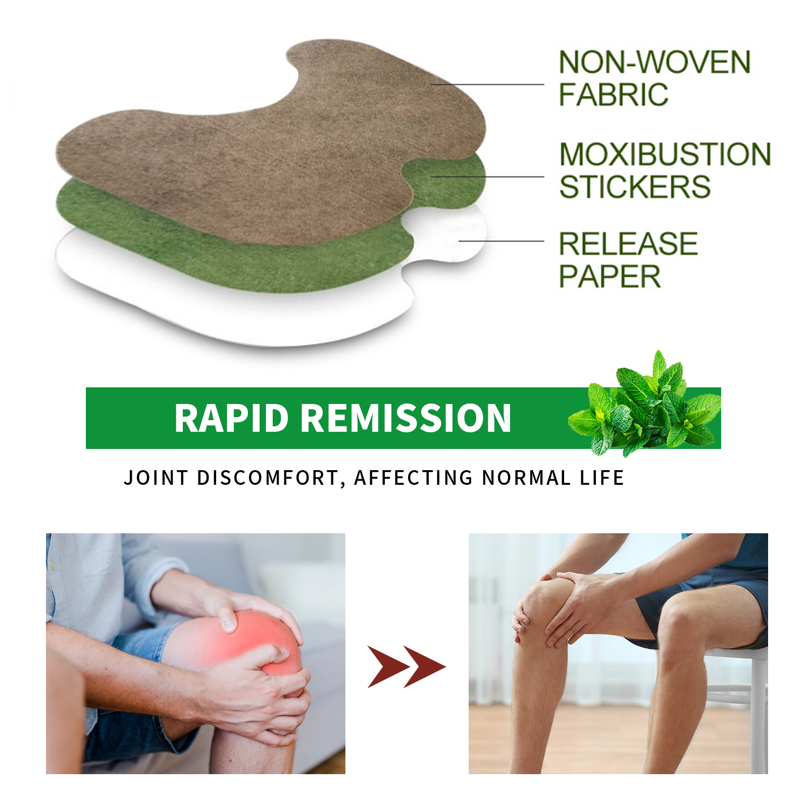 South Moon Knee Patch, Activating The Muscles And Bones To Relieve Pain Of Lumbar Vertebrae Joint Wormwood Patch