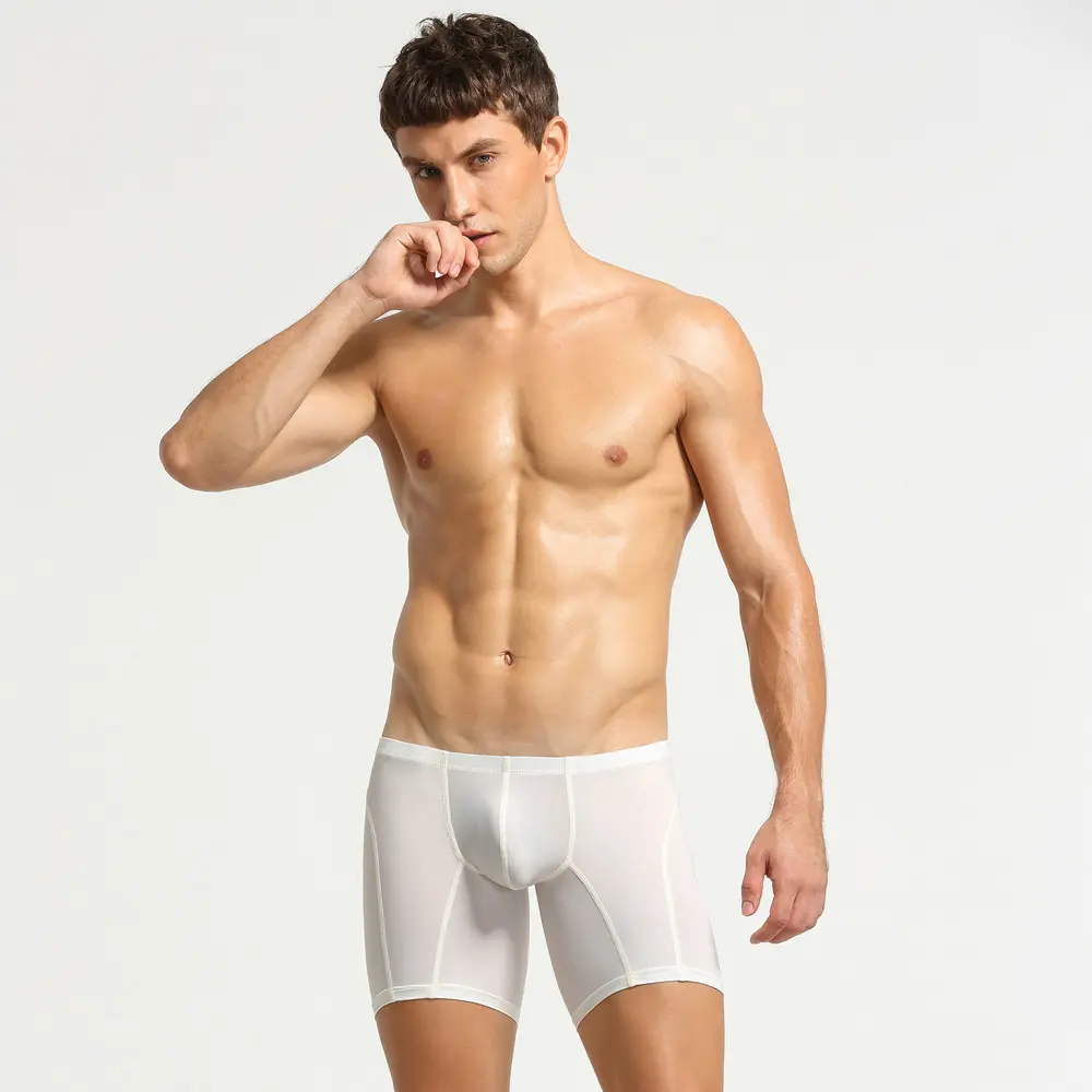 Men's Extended Underwear Ice Silk Solid Color