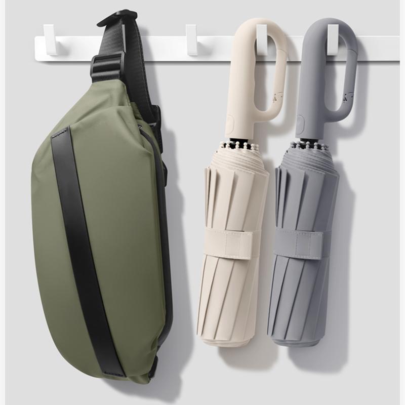 Fully Automatic Foldable Travel Umbrella  Lightweight, Windproof, Portable, Black Sun Rain Use, Auto Open Close,Self-pickup Only. image 30