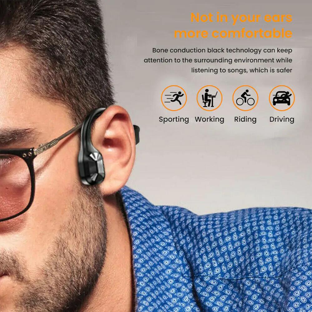 Waterproof Bone Conduction Headphones with Mic. Revolutionary Bone Conduction Technology with Mic: Enjoy your favorite tunes and make calls without blocking your ears with our Bone Conduction Headphones. This innovative technology delivers sound through y