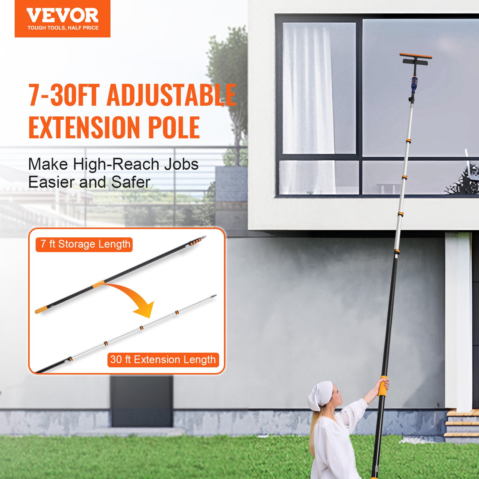 Telescoping Extension Pole 7 To 30 FT Multi-Purpose For Painting Dusting image 3