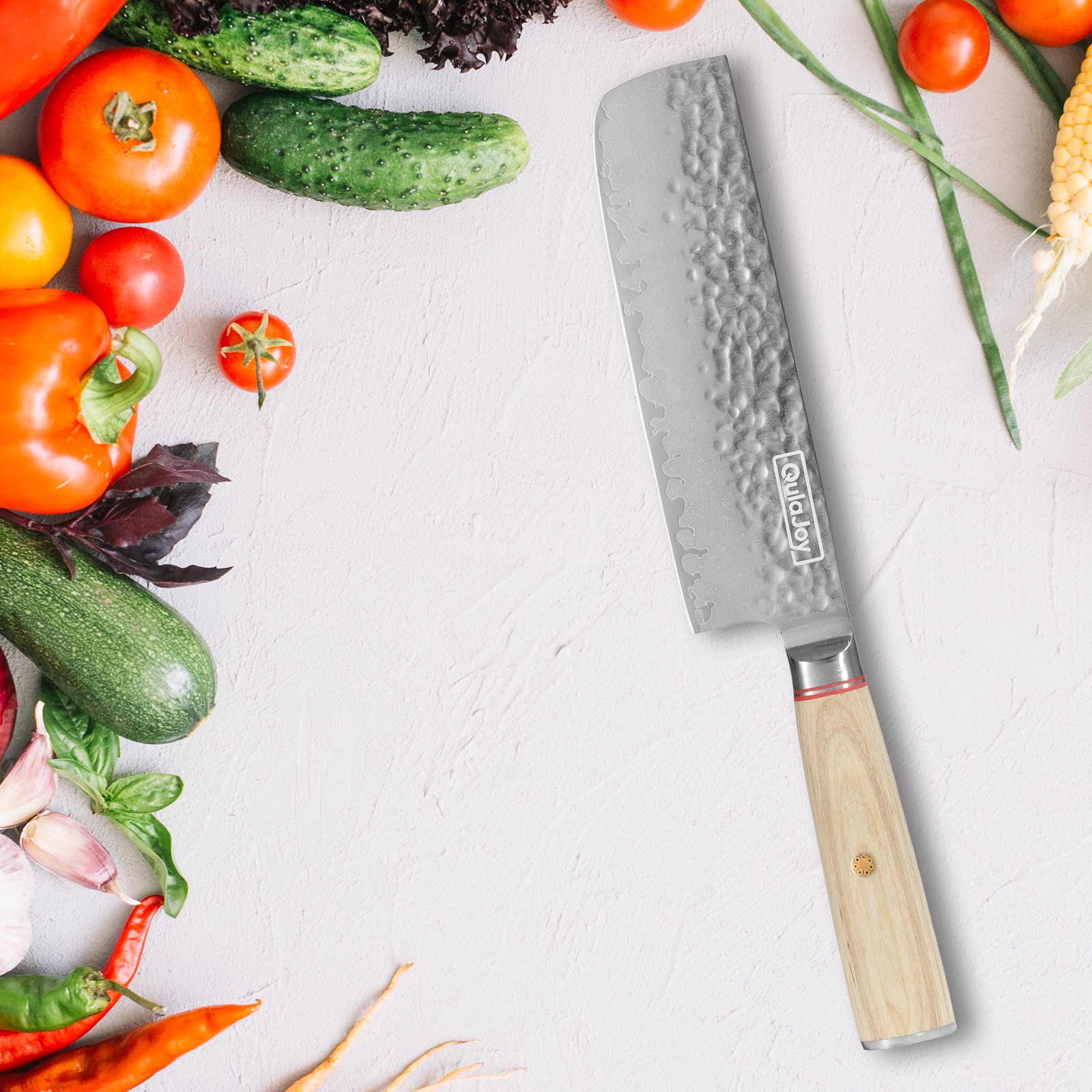 Qulajoy Nakiri Knife 6.9 Inch, Professional Vegetable Knife Japanese Kitchen Knives 67-Layers Damascus Chef Knife, Cooking Knife For Home Outdoor With Ergonomic Wood Handle.