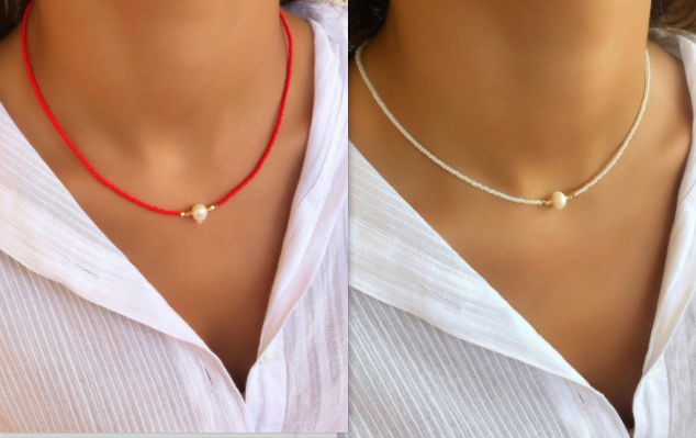 Trendy Design Colorful Necklace Rice
