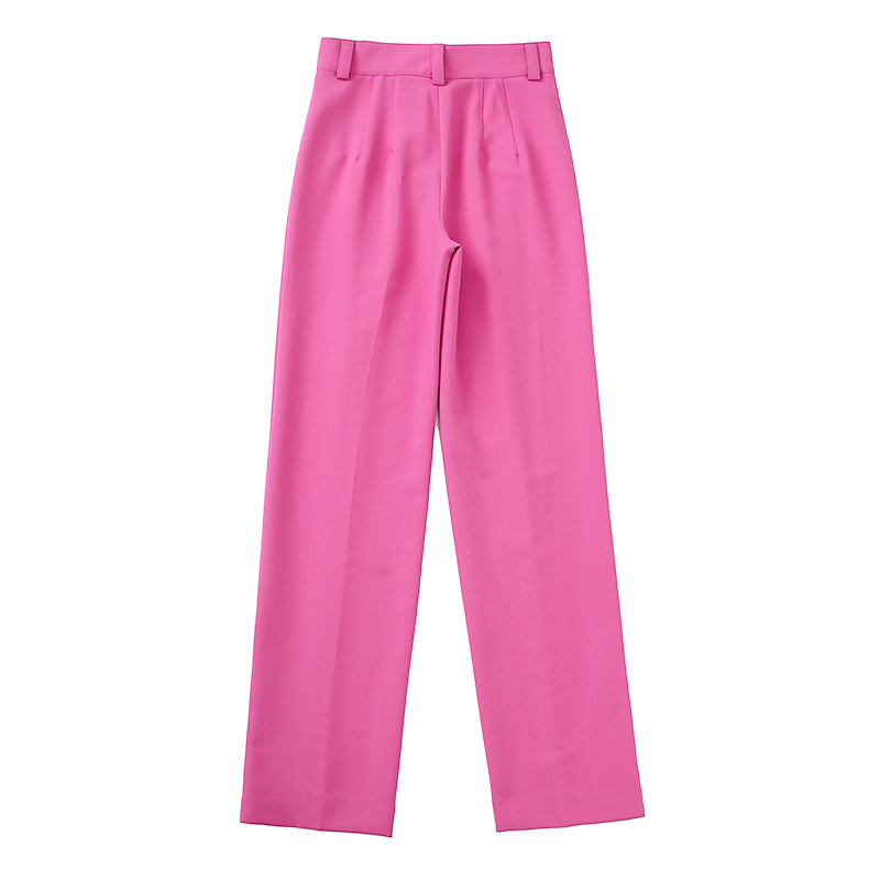 Title 2, Nieuwe roze rechte lange broek voor dames, comf...