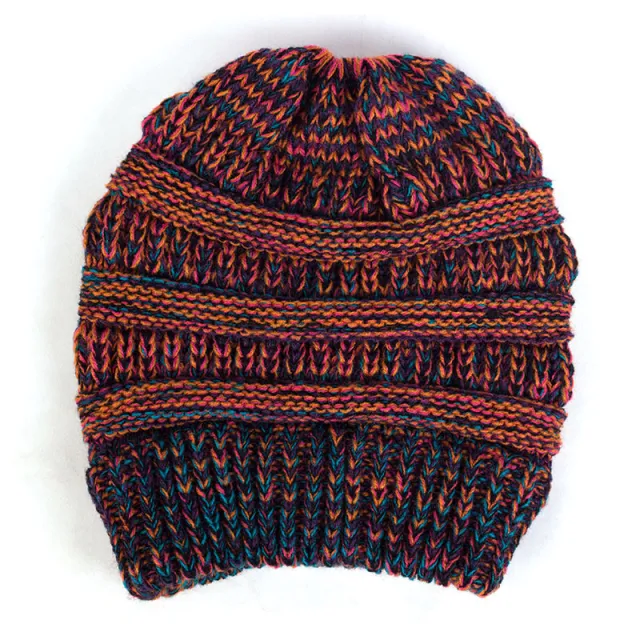 Autumn And Winter Multicolor Pullover Empty Top Hat Orange - Shop at LoveMi