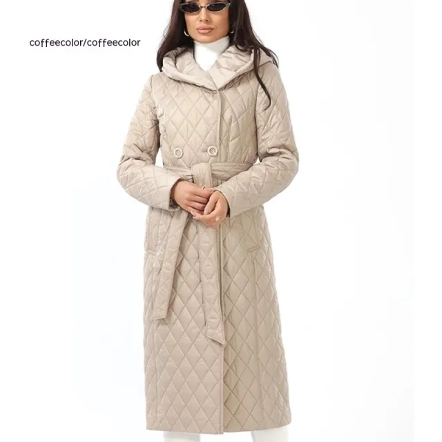 Winter Clothing Coat Hooded Padded Cotton Coat Lightweight Coffee - Shop at LoveMi
