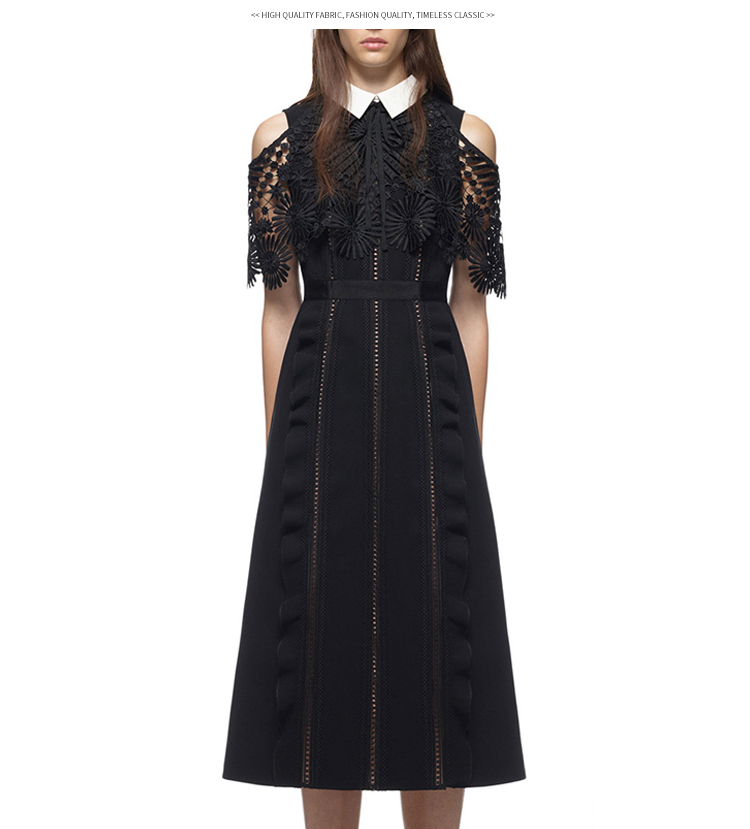 Lace Off-the-Shoulder Ruffled Dress